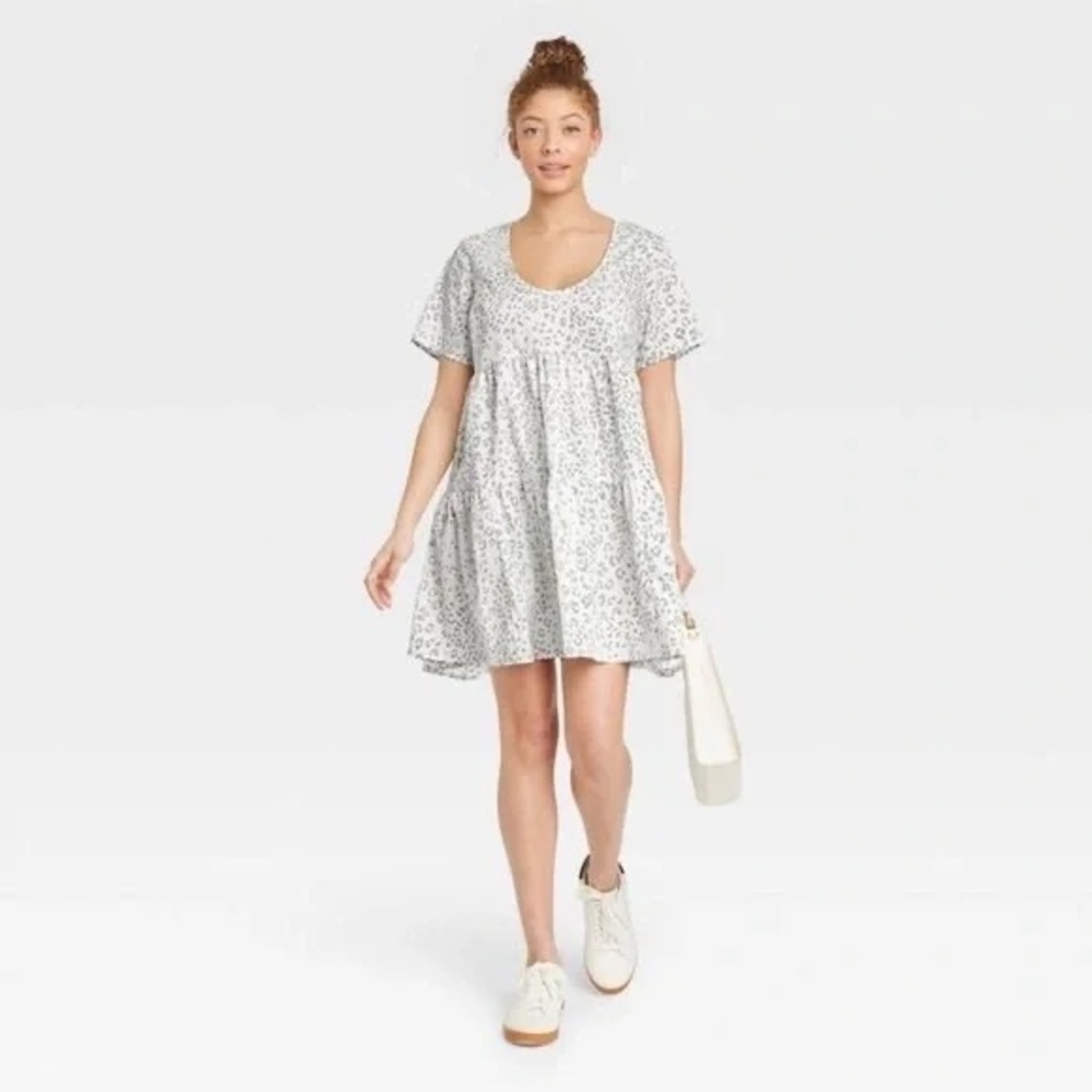 a new day White Floral Scoop-Neck Mini Dress